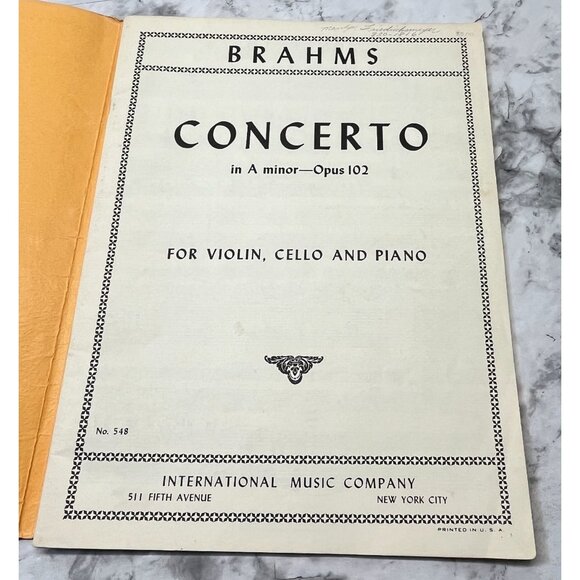 Brahms Concerto in A Minor Opus 102 Vintage Sheet Music Violin Cello Piano - Picture 7 of 10